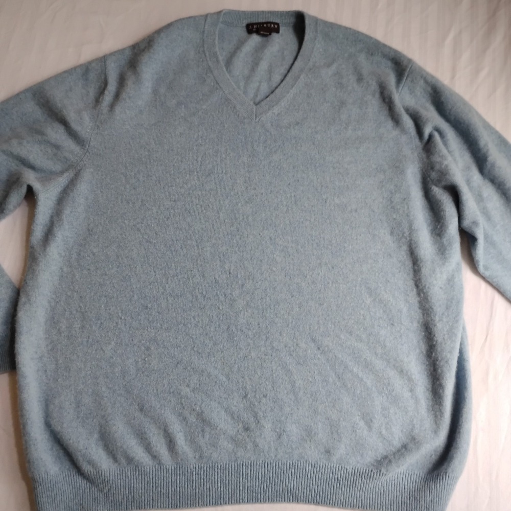 J Hilburn Sweater XL Cashmere Pullover V Neck Preppy Quiet Luxury Cozy Casual